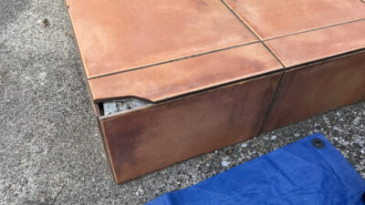 玄関タイルの割れ補修（茨城県牛久市）